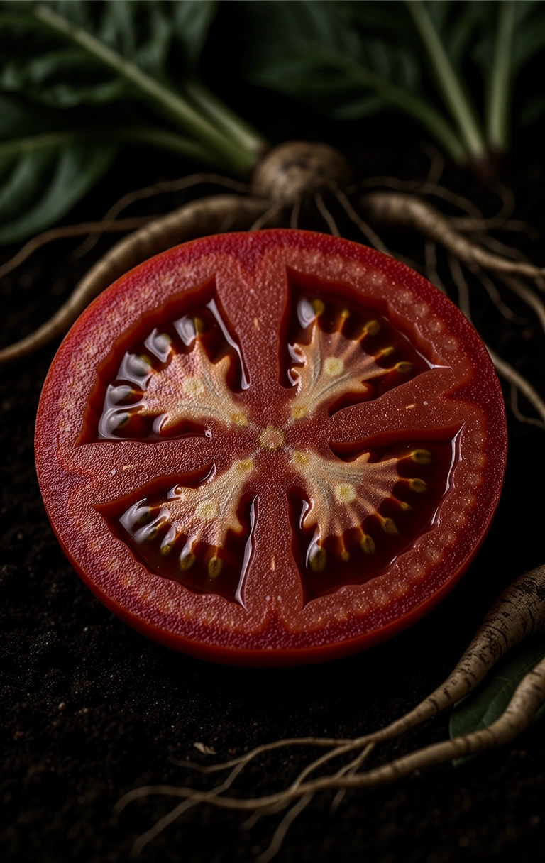 Tomată heirloom secțiune